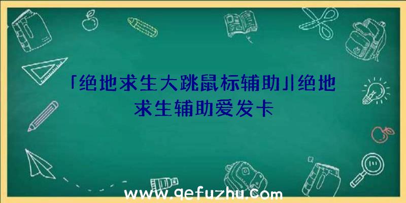 「绝地求生大跳鼠标辅助」|绝地求生辅助爱发卡